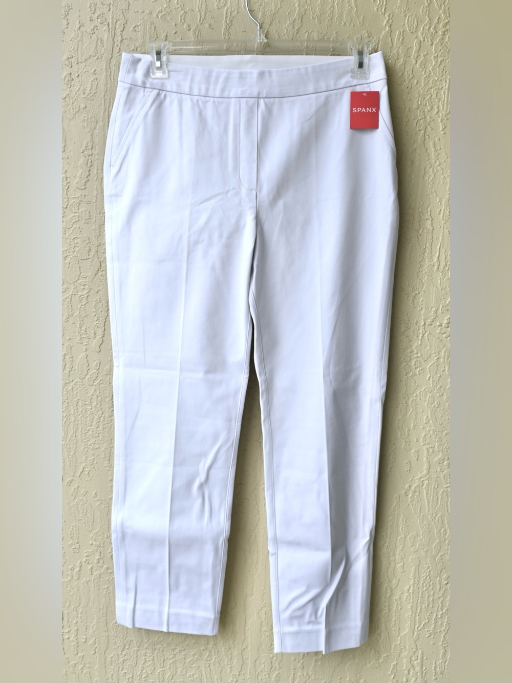 SPANX Classic White Cropped Ankle Slim Straight Pants